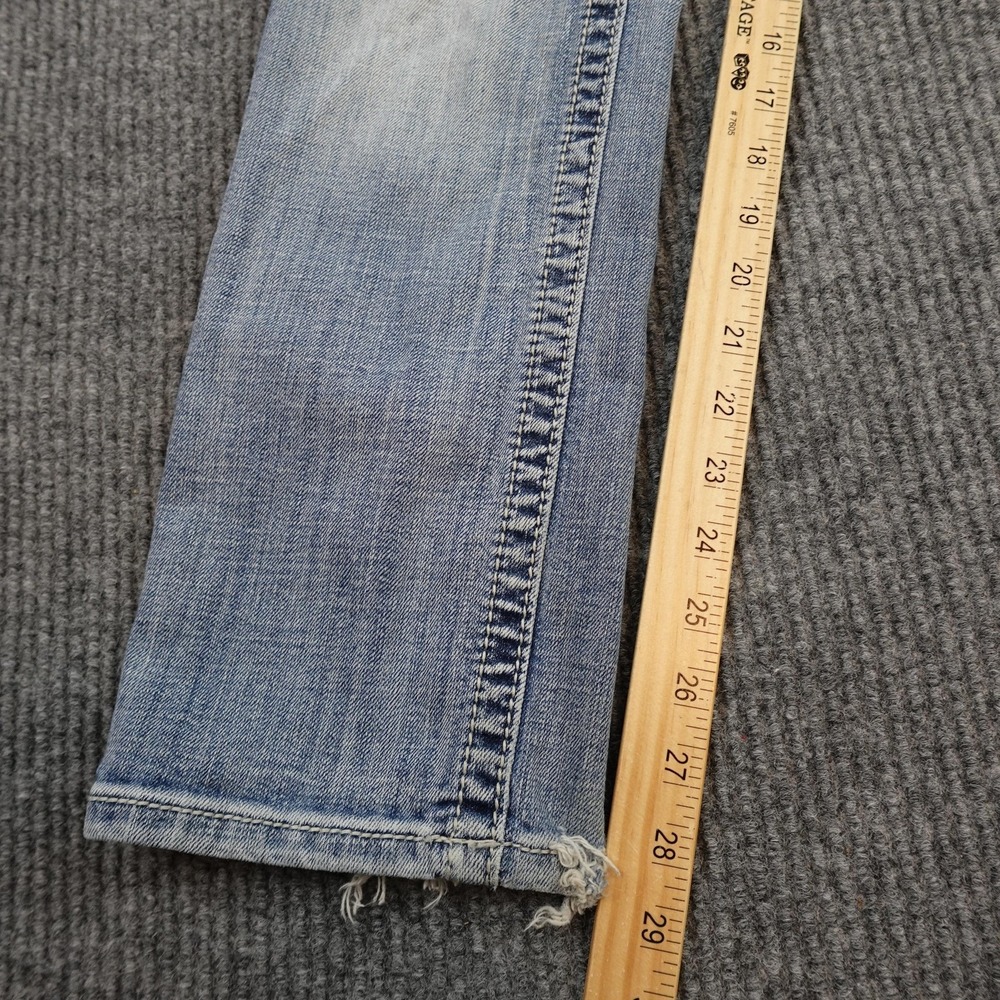 Miss Me Jeans Womens 30 Light Wash Ankle Straight Cross Rhinestone Pockets - Picture 10 of 13